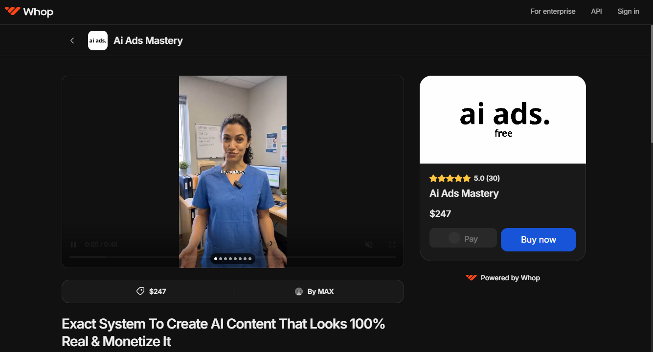 Max – Ai Ads Mastery 5d – Exact System To Create AI Content That Looks 100% Real & Monetize It