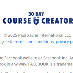 Paul Xavier – 30 Day Course Creator 2025