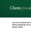 Josh Spector – Clients From Content Program